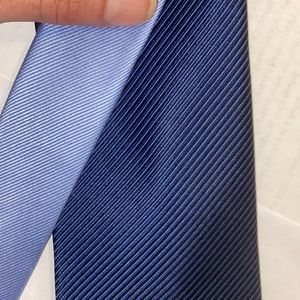 Unisex Dress Tie, Tommy Hilfiger, Dark Blue w Light Blue Half, 61”